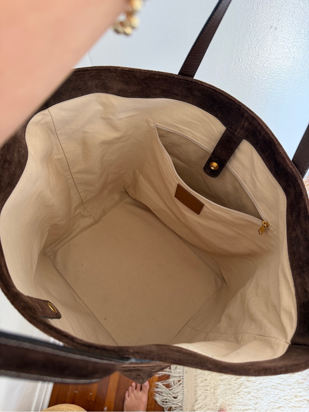 Little Liffner Brown Suede Sprout Tote - Picture 8 of 9